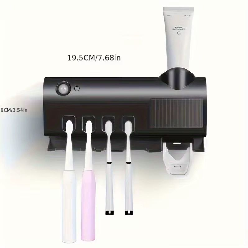 Support de Brosse à Dents Multifonction avec Distributeur de Dentifrice