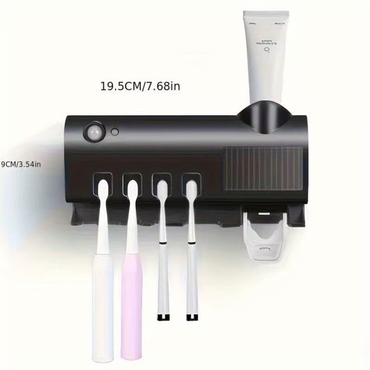 Support de Brosse à Dents Multifonction avec Distributeur de Dentifrice